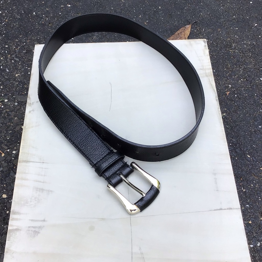 Black leather silver buckle OS